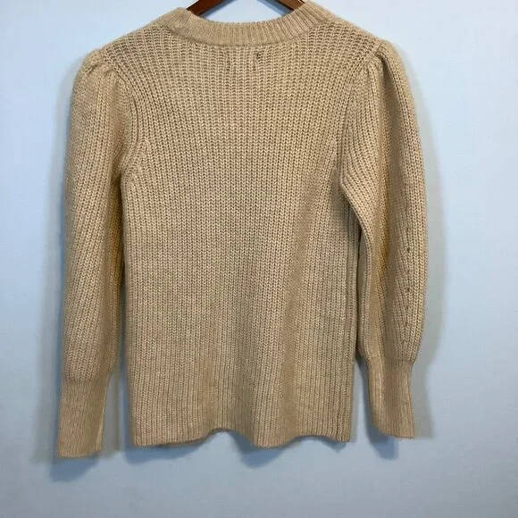 Biltmore Womens Small Oatmeal Ribbed Sweater Pullover Crewneck Retro Cozy Knit - Picture 4 of 7